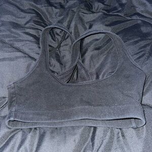 TNA Black Sports Bra with Racerback Design